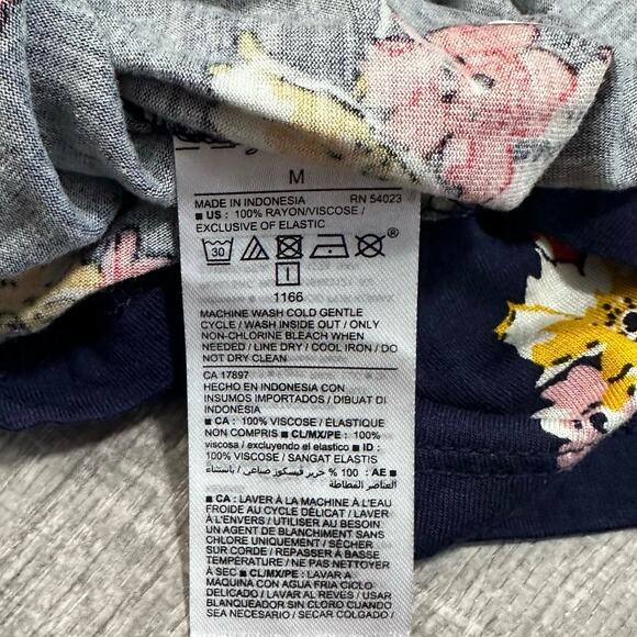 Old Navy Long Sleeve Swing Off Shoulder Navy Top Womens M Floral Boho - Picture 4 of 5